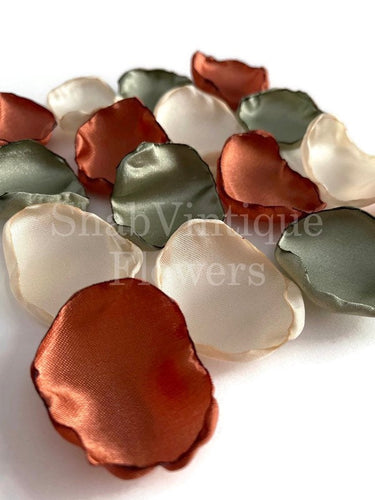 Sage green, Terracotta, and ivory flower petals, Flower Girl Petals, Cake Table Decor, Wedding Aisle Decor